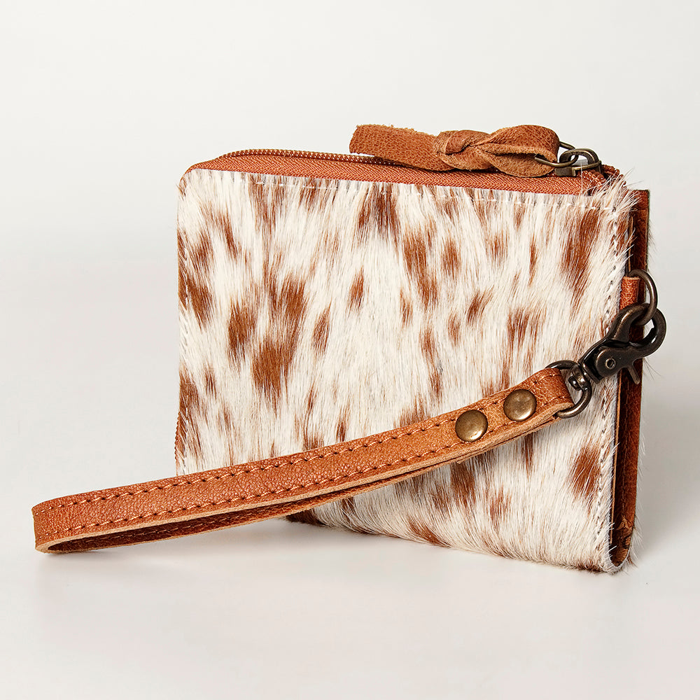 American Darling Coin Purse Hair on Genuine Leather Western Women Bag | Handbag Wristlet Travel Clutch