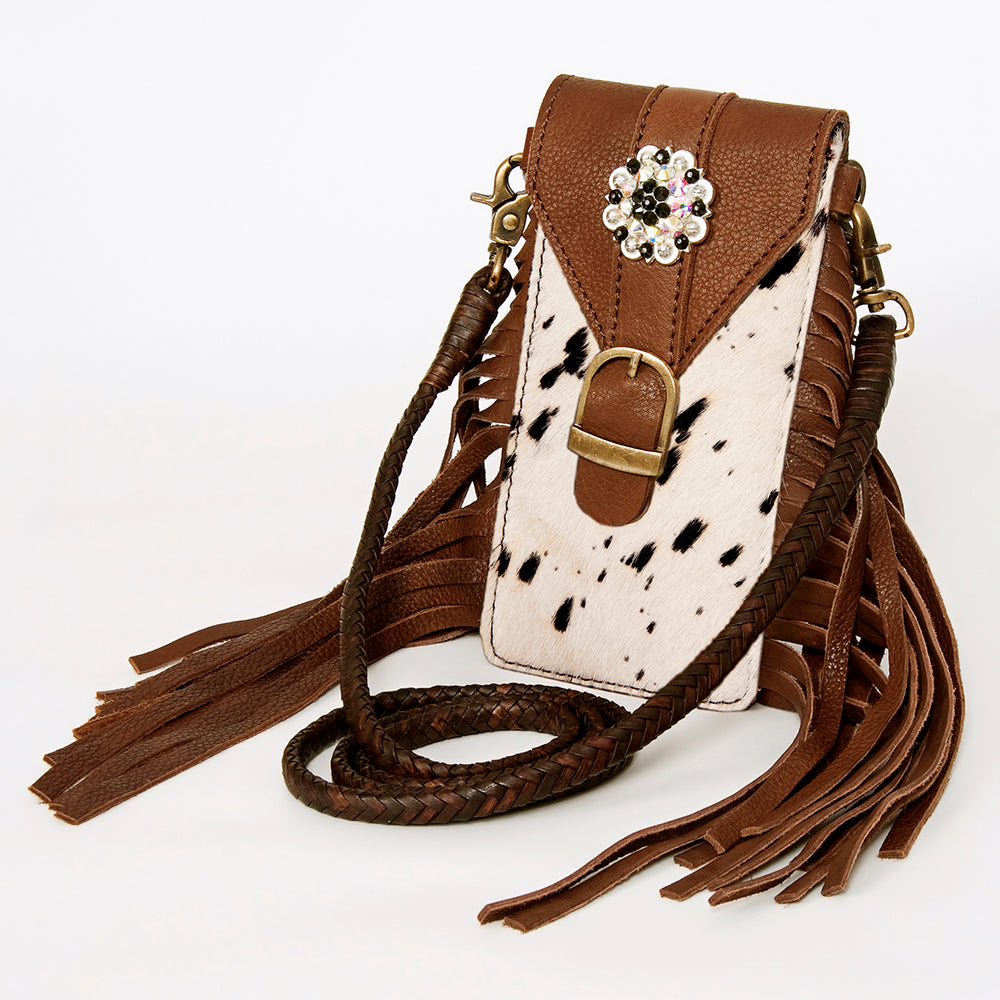 American Darling Cell Phone Holder Hair on Genuine Leather Western Women Bag Purse | Case