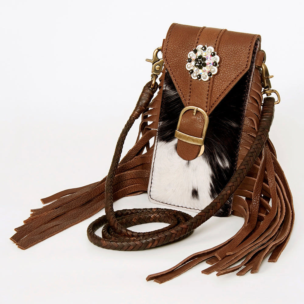 American Darling Cell Phone Holder Hair on Genuine Leather Western Women Bag Purse | Case