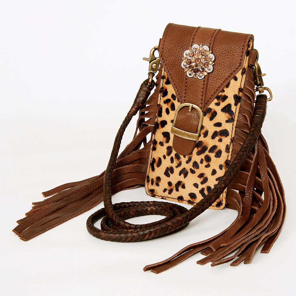 American Darling Cell Phone Holder Hair on Genuine Leather Western Women Bag Purse | Case