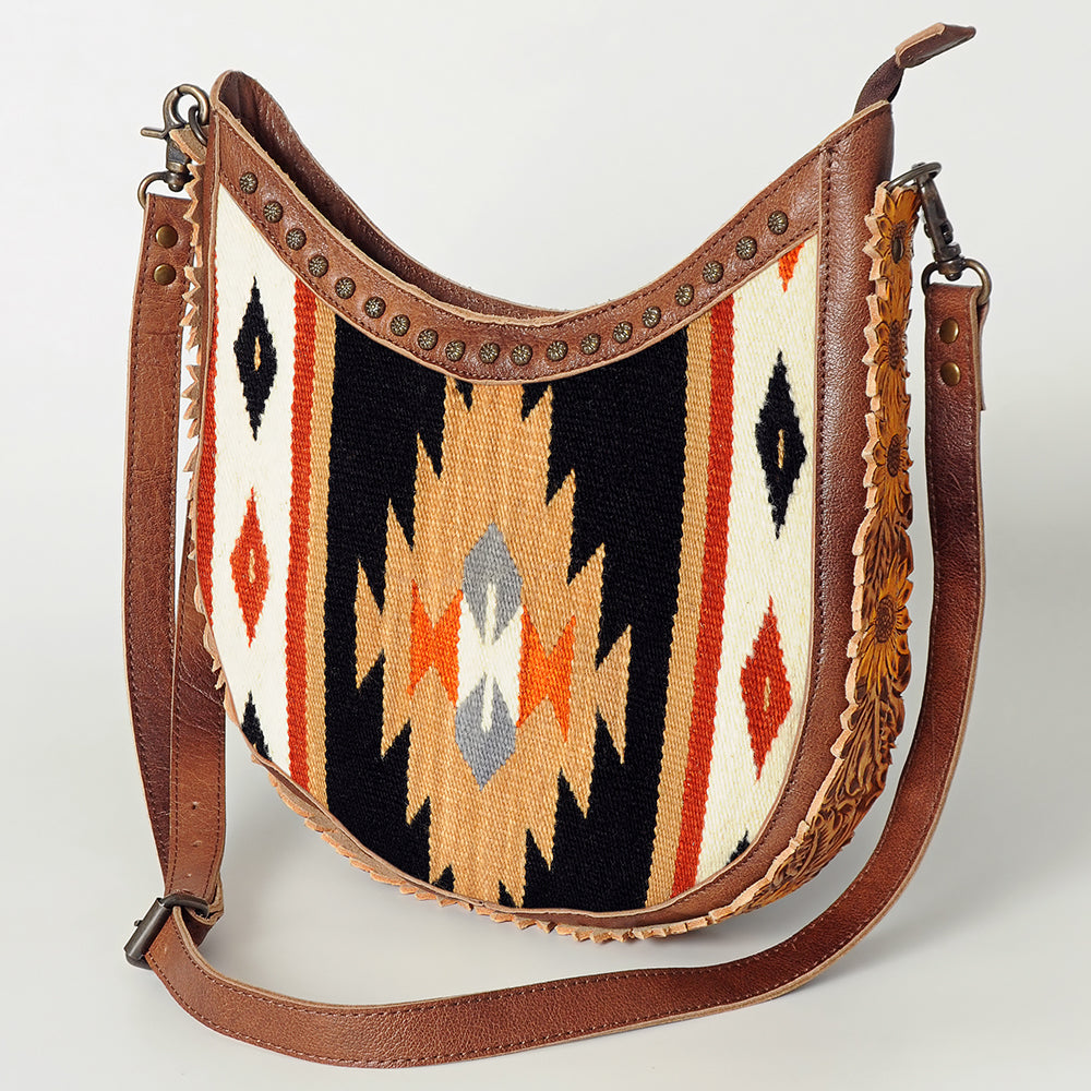 American Darling Hobo Saddle Blanket Fabric Genuine Leather Western Women Bag | Handbag Purse Bags for Wallet Cute