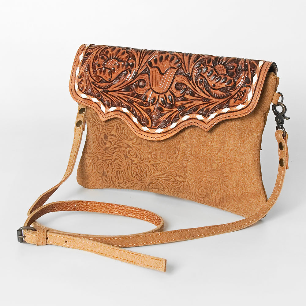 American Darling Envelope Hand Tooled Embossed Genuine Leather Western Women Bag Handbag Purse | for Cute
