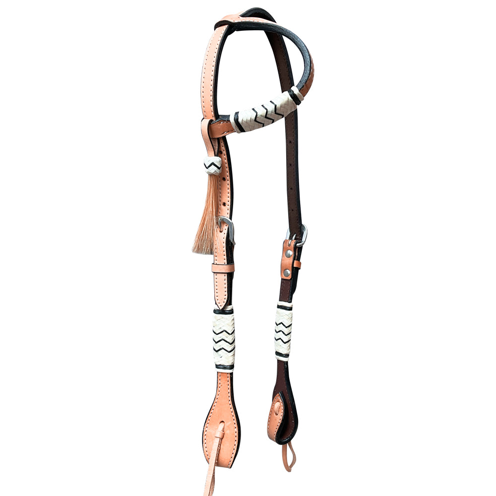 Bar H Equine American Leather Horse Saddle Tack One Ear Headstall | Breast Collar Browband Wither Strap Set BER252