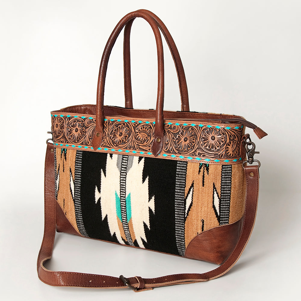 American Darling Tote Hand Tooled Saddle Blanket Genuine Leather Western Women Bag Handbag Purse | Travel Bags College Casual