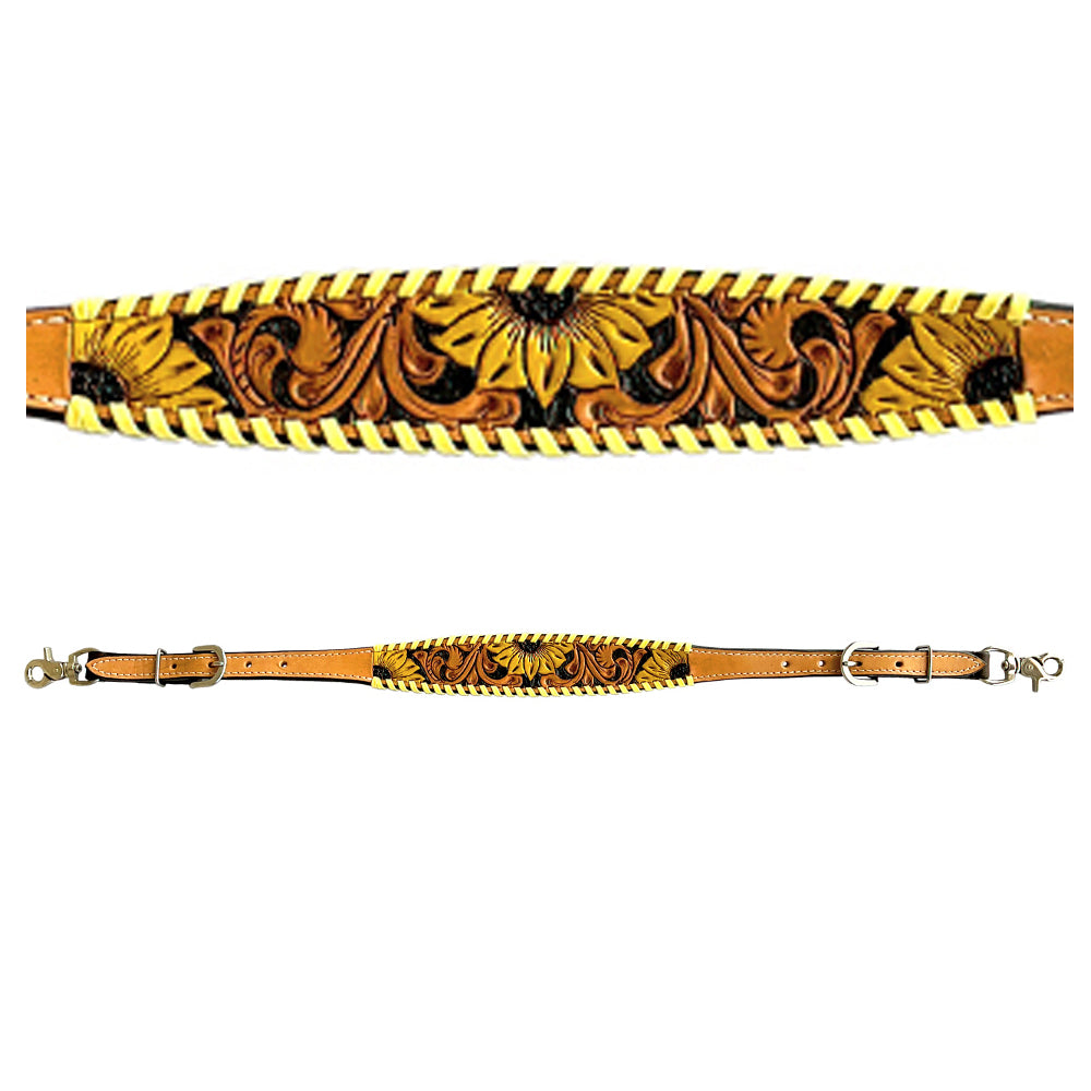 Bar H Equine American Leather Horse Saddle Tack One Ear Headstall | Breast Collar Browband Wither Strap Set BER255