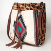 American Darling Bucket Bag Hand Woven Saddle Blanket Hair-On Cowhide Genuine Leather Western Purse with YKK Zipper