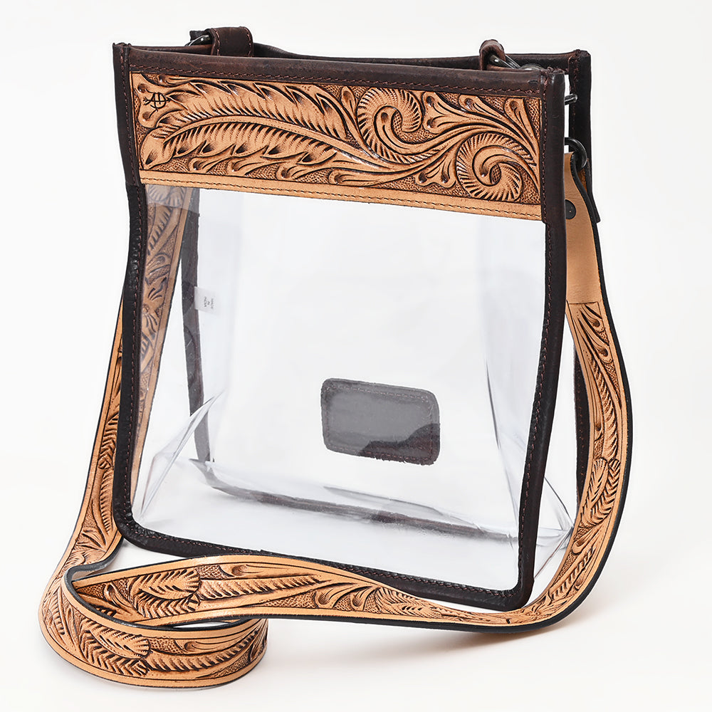 American Darling Clear Bag Hand Tooled Genuine Leather Women Western Handbag Purse