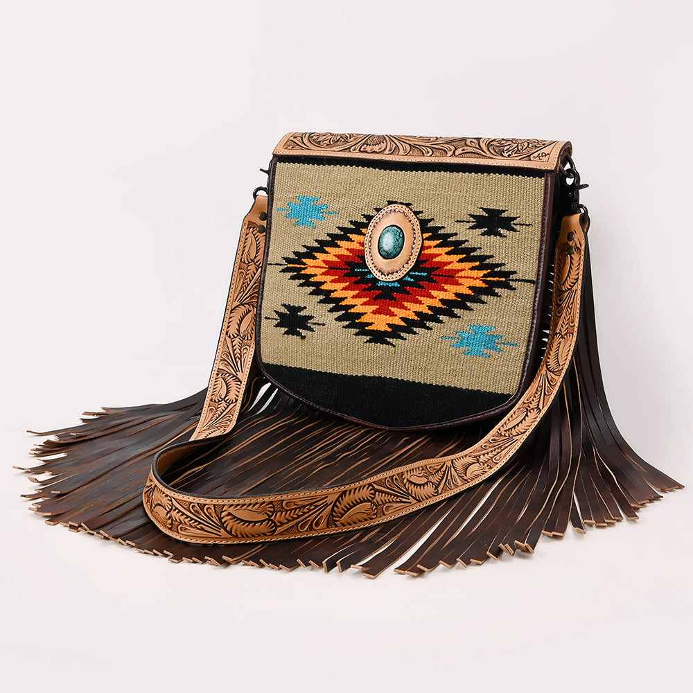 American Darling Messenger Saddle Blanket Genuine Leather Women Bag Western Handbag Purse