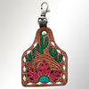 American Darling ADKRX104 Hand Tooled Carved Genuine Leather Keyring