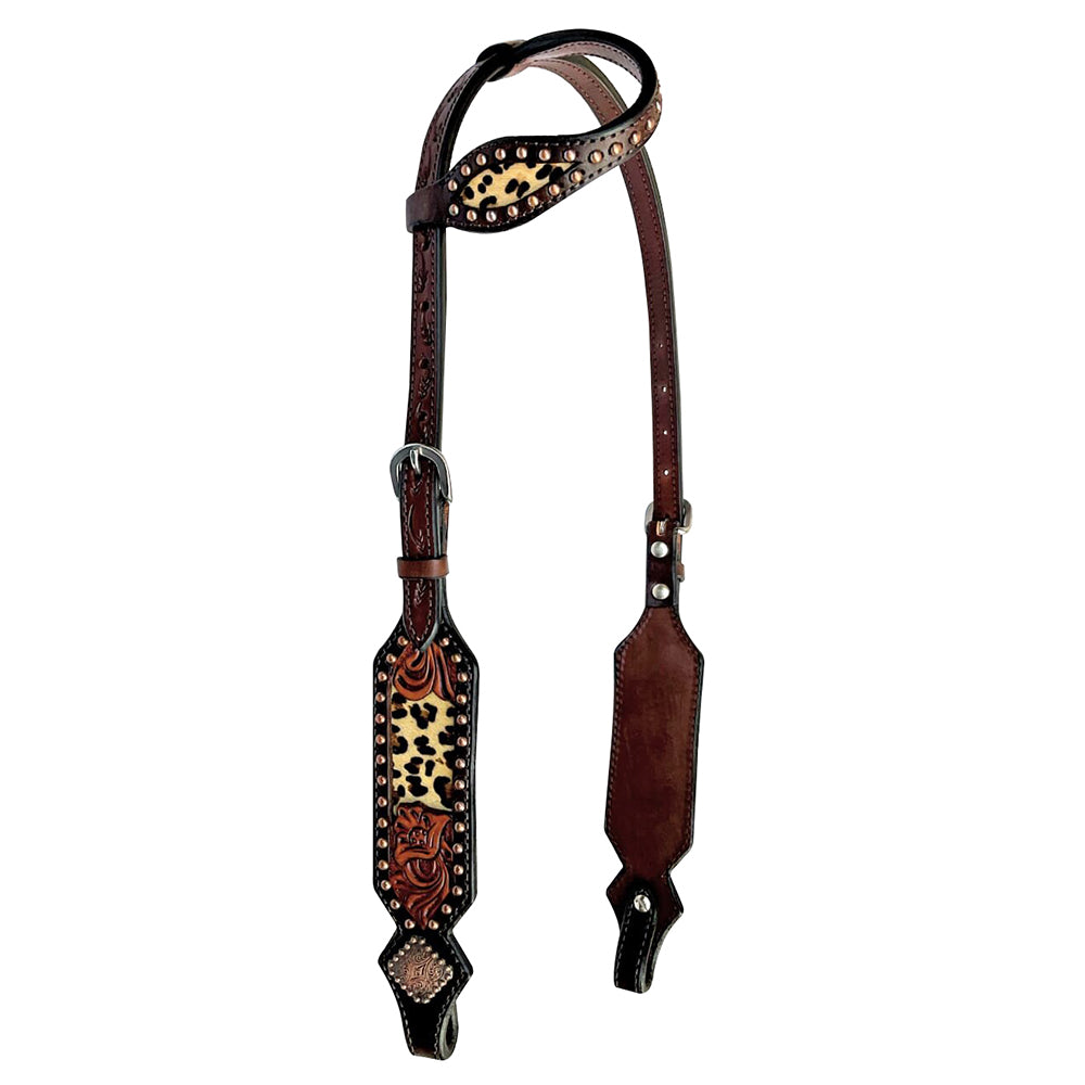 Bar H Equine American Leather Horse Saddle Tack One Ear Headstall | Breast Collar Browband Wither Strap Set BER238