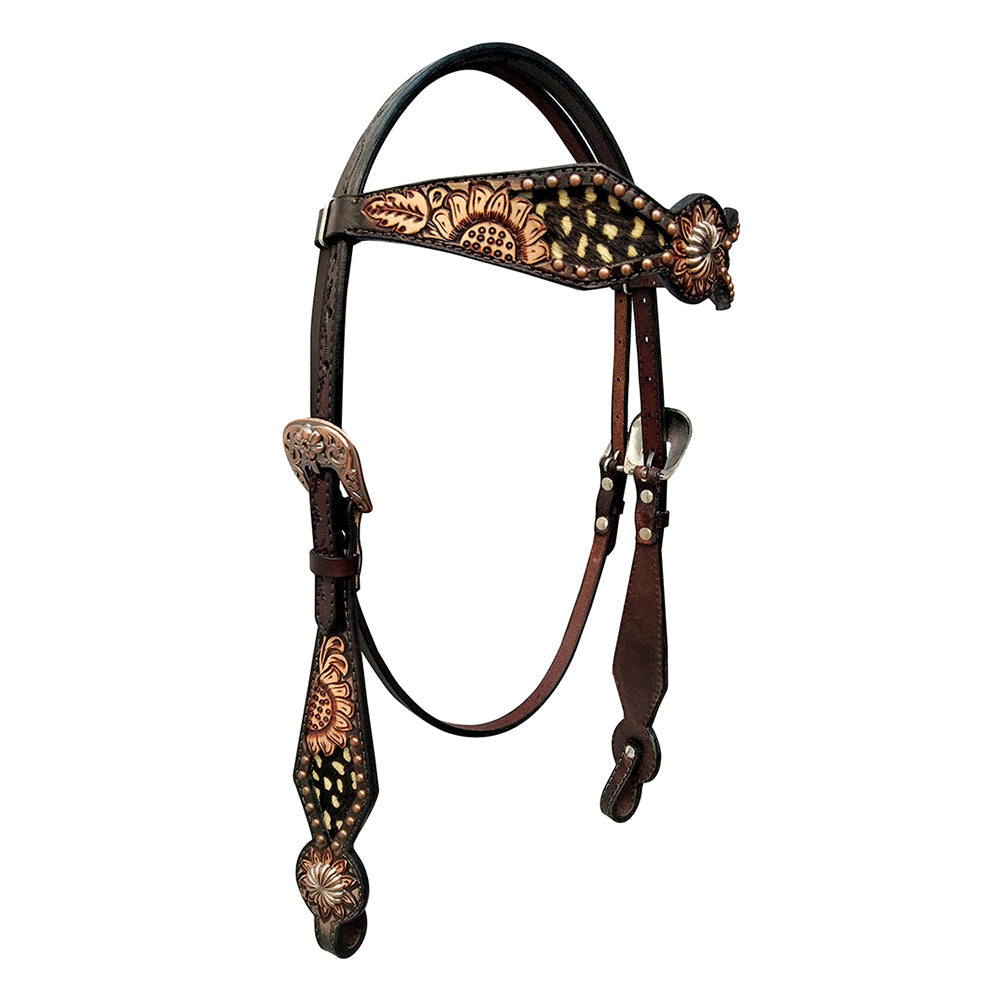 HILASON Western Horse Headstall Breast Collar Set American Leather Floral