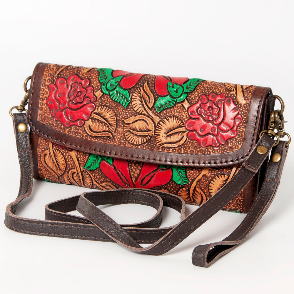 American Darling Wallet Hand Tooled Genuine Leather Western Women Bag | Handbag Purse Wristlet Travel Clutch
