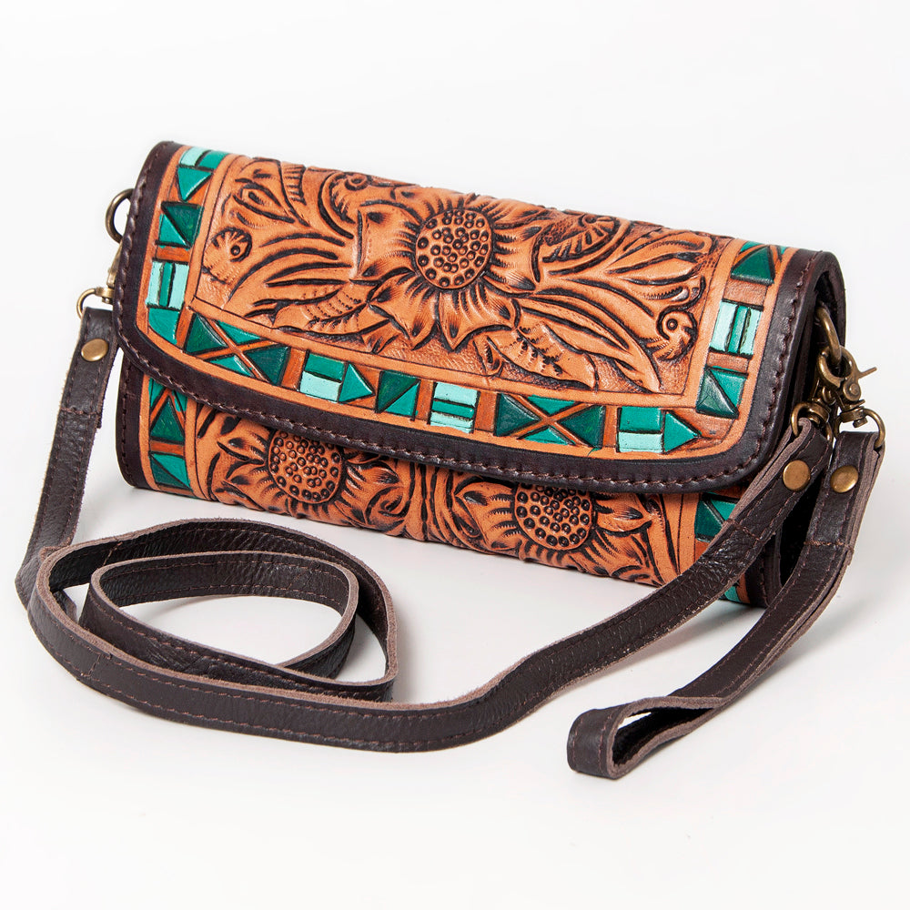 American Darling Wallet Hand Tooled Genuine Leather Western Women Bag | Handbag Purse Wristlet Travel Clutch