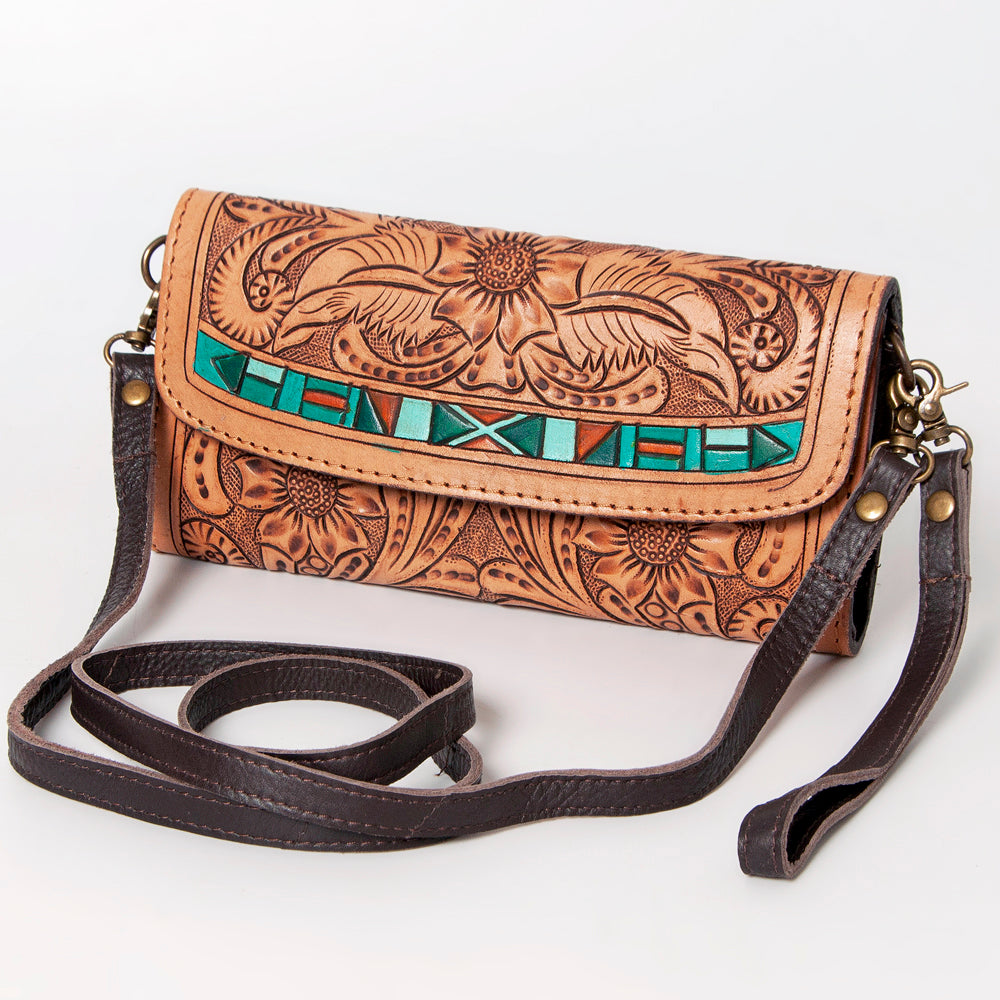 American Darling Wallet Hand Tooled Genuine Leather Western Women Bag | Handbag Purse Wristlet Travel Clutch