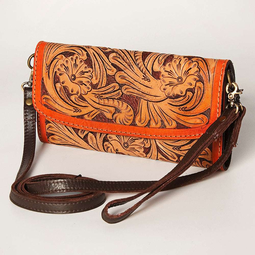 American Darling Wallet Hand Tooled Genuine Leather Western Women Bag | Handbag Purse Wristlet Travel Clutch