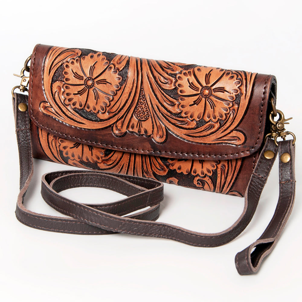 American Darling Wallet Hand Tooled Genuine Leather Western Women Bag | Handbag Purse Wristlet Travel Clutch