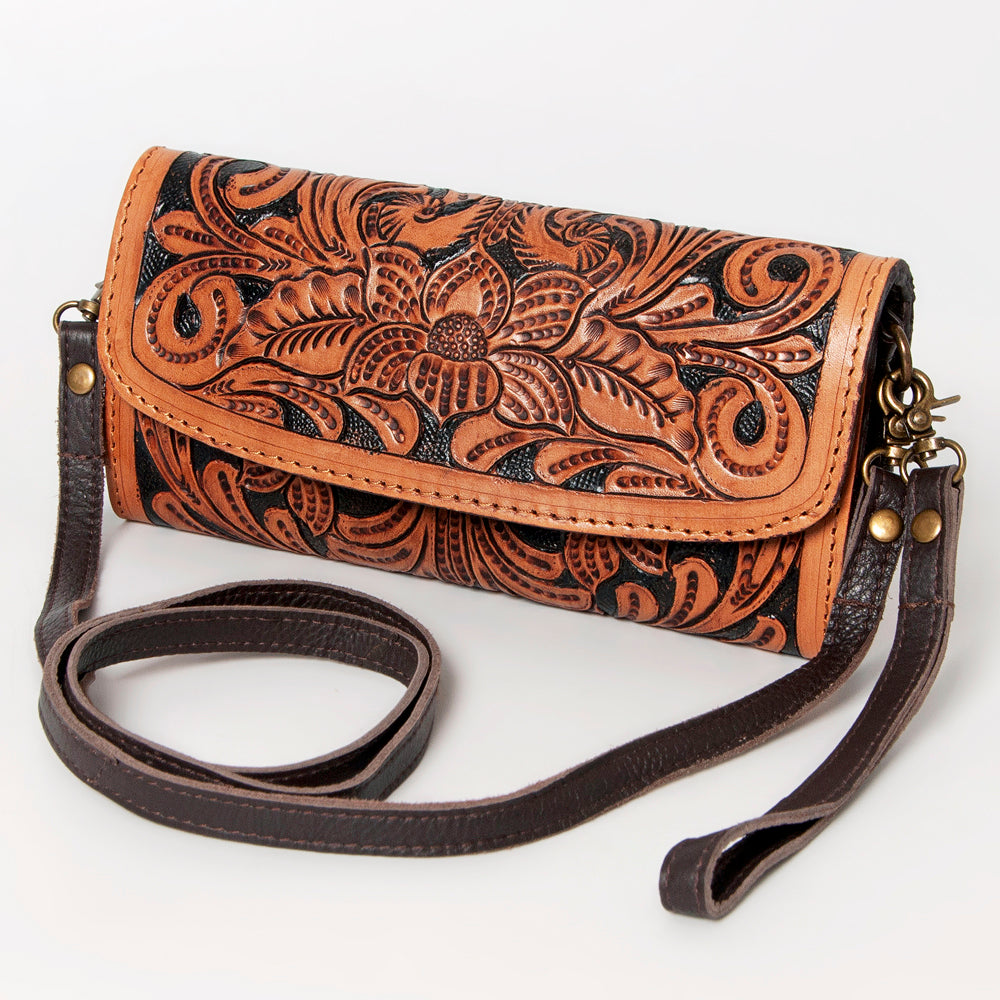 American Darling Wallet Hand Tooled Genuine Leather Western Women Bag | Handbag Purse Wristlet Travel Clutch