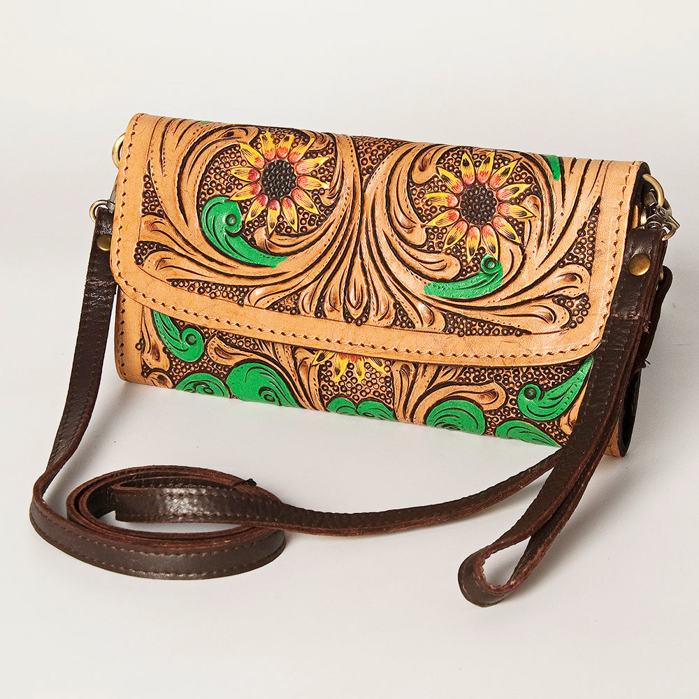 American Darling Wallet Hand Tooled Genuine Leather Western Women Bag | Handbag Purse Wristlet Travel Clutch