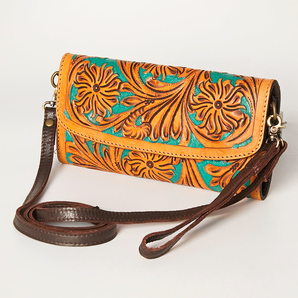 American Darling Wallet Hand Tooled Genuine Leather Western Women Bag | Handbag Purse Wristlet Travel Clutch