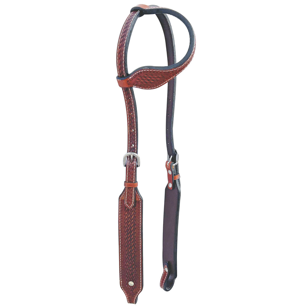 Bar H Equine American Leather Horse Saddle Tack One Ear Headstall | Breast Collar Browband Wither Strap Set BER264