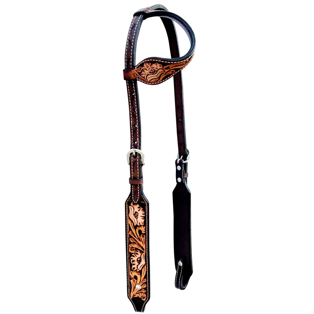 Bar H Equine American Leather Horse Saddle Tack One Ear Headstall | Breast Collar Browband Wither Strap Set BER267