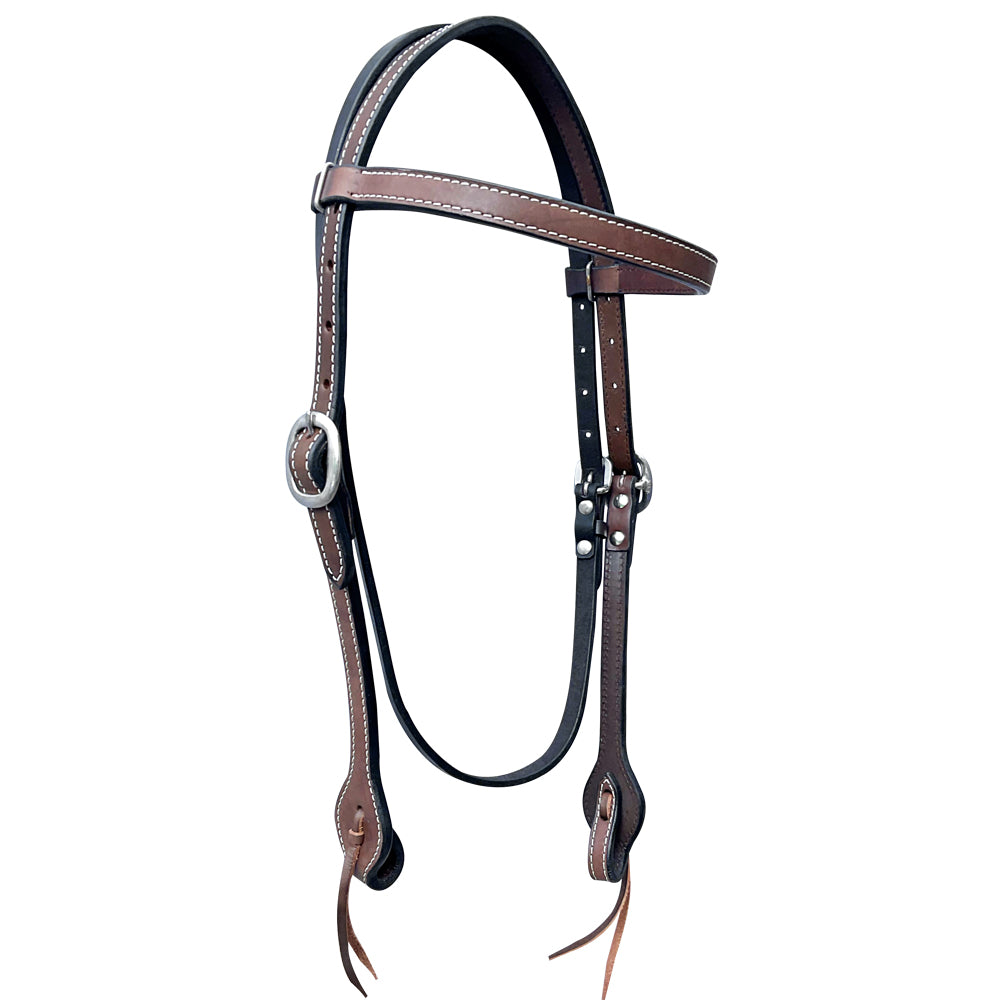 Bar H Equine American Leather Horse Saddle Tack One Ear Headstall | Breast Collar Browband Wither Strap Set BER270