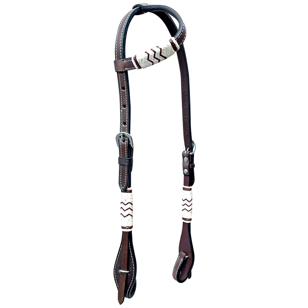 Bar H Equine American Leather Horse Saddle Tack One Ear Headstall | Breast Collar Browband Wither Strap Set BER271