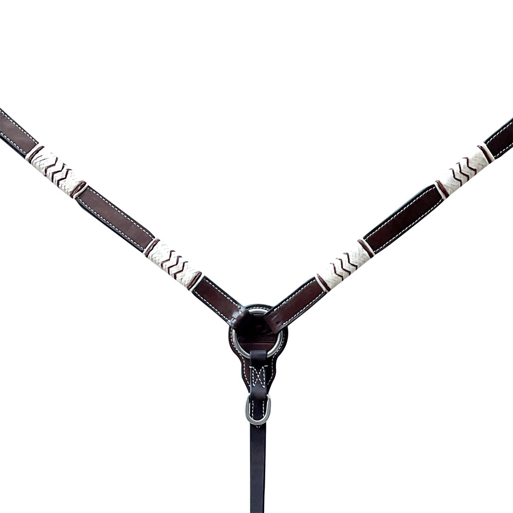 Bar H Equine American Leather Horse Saddle Tack One Ear Headstall | Breast Collar Browband Wither Strap Set BER271