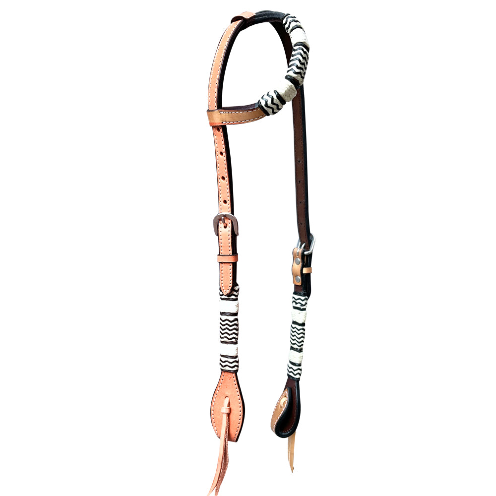 Bar H Equine American Leather Horse Saddle Tack One Ear Headstall | Breast Collar Browband Wither Strap Set BER272