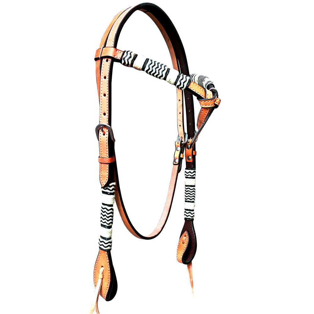 Bar H Equine American Leather Horse Saddle Tack One Ear Headstall | Breast Collar Browband Wither Strap Set BER272