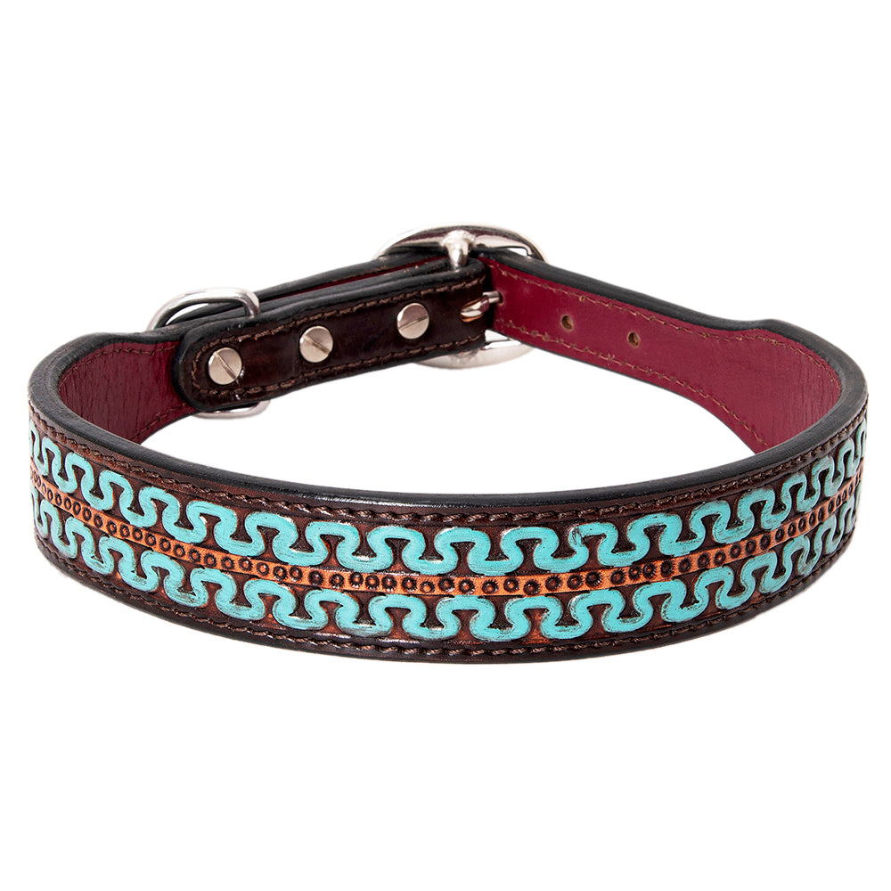 HILASON Western Genuine Leather Heavy Duty Hand Painted Dog Collar