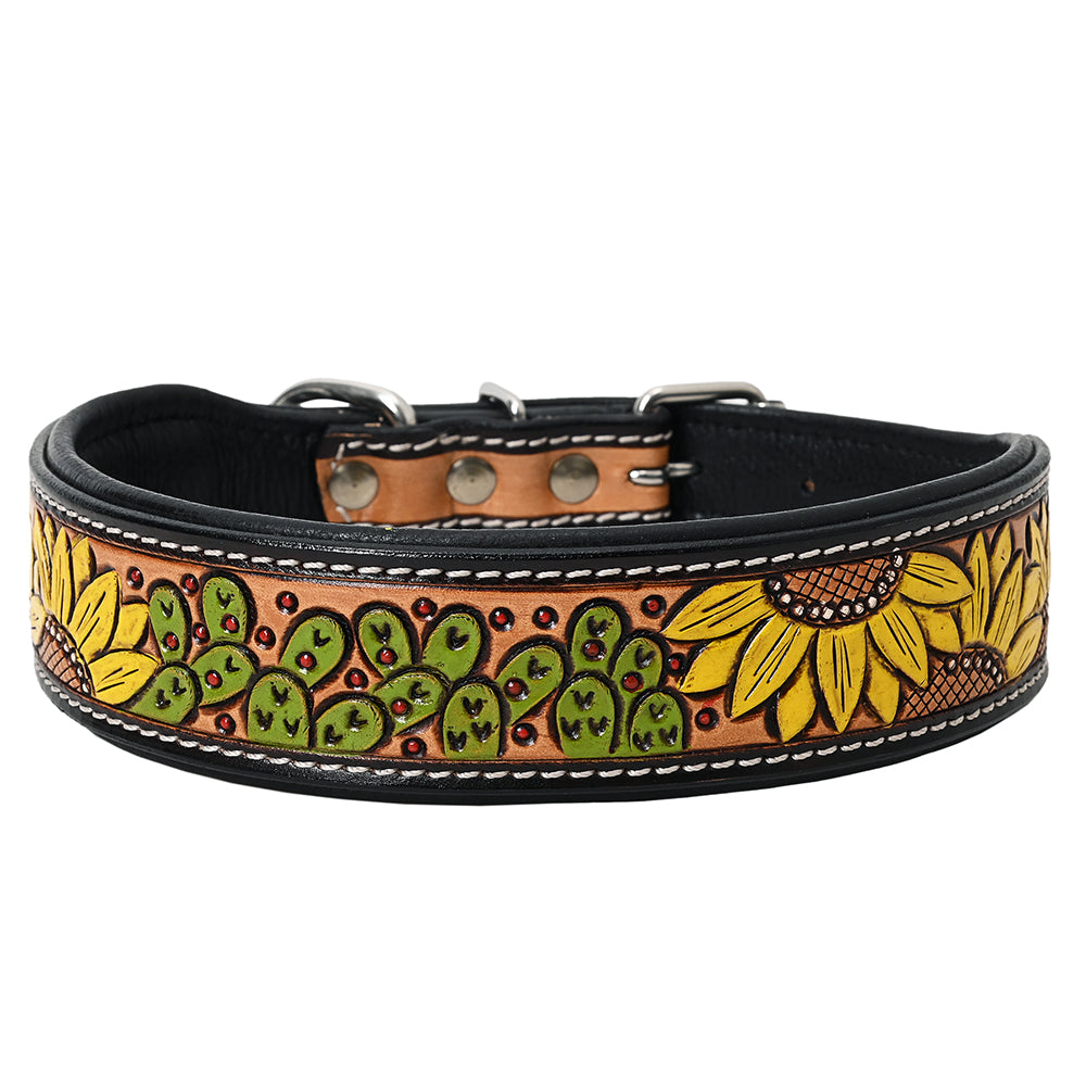 HILASON Western Genuine Leather Heavy Duty Hand Painted Dog Collar