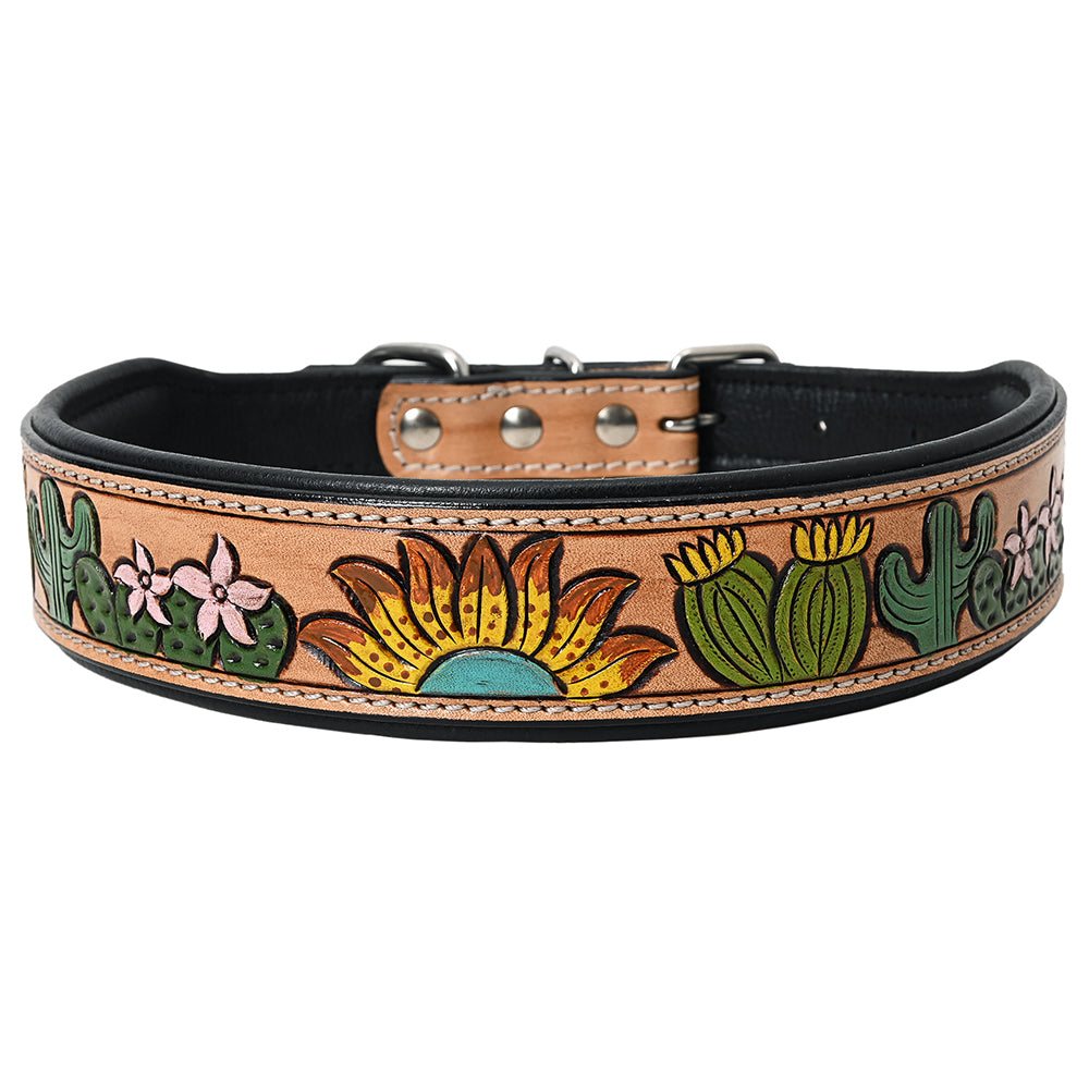 HILASON Western Genuine Leather Heavy Duty Hand Painted Dog Collar