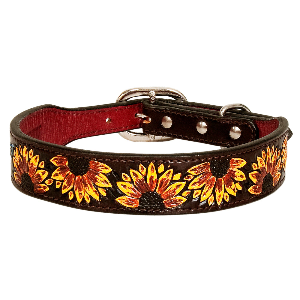HILASON Western Genuine Leather Heavy Duty Hand Painted Dog Collar