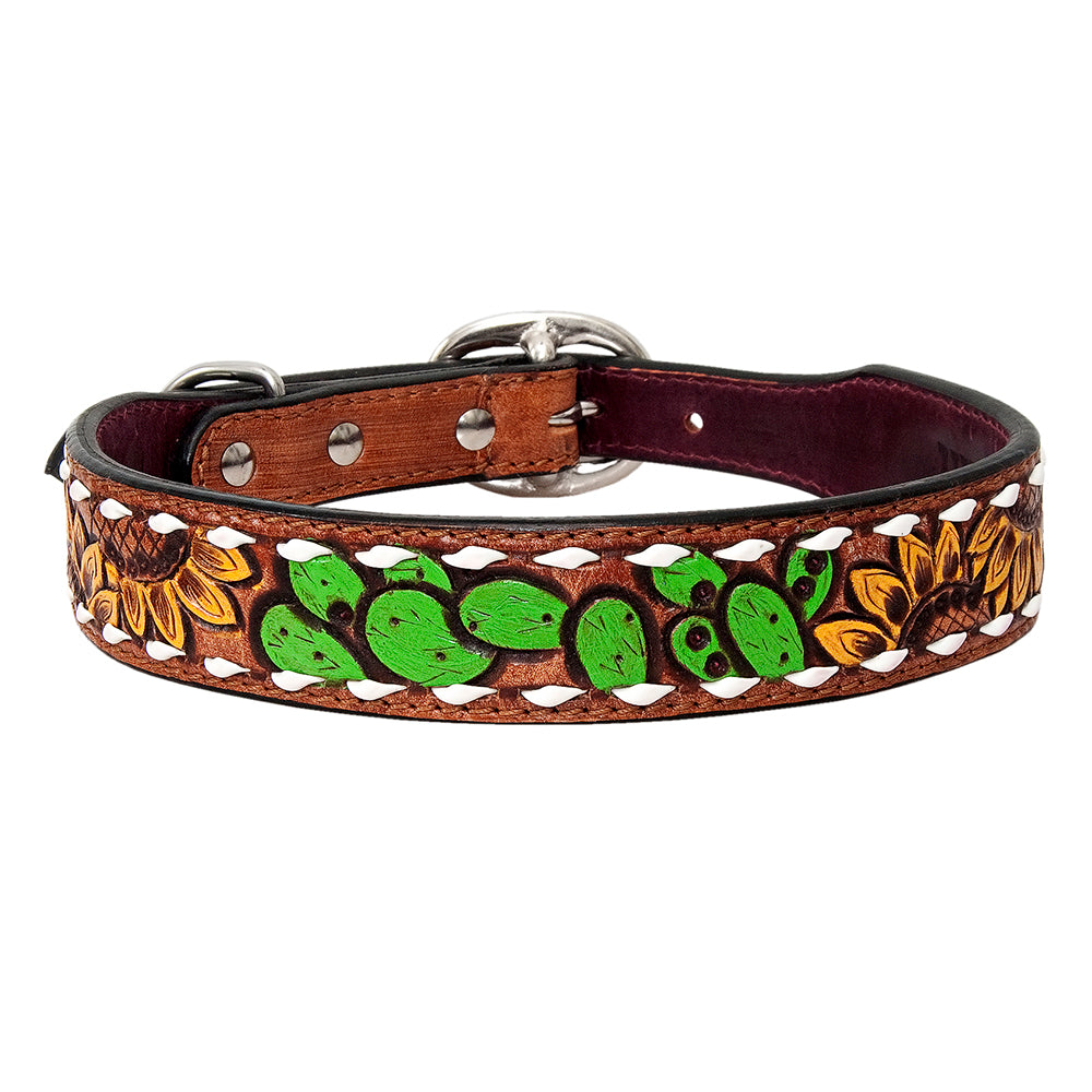 HILASON Western Genuine Leather Heavy Duty Hand Painted Dog Collar
