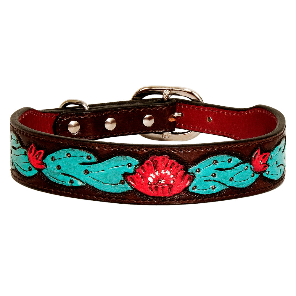 HILASON Western Genuine Leather Heavy Duty Hand Painted Dog Collar