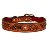 HIlason Genuine Leather Dog Collar Hand Tooled