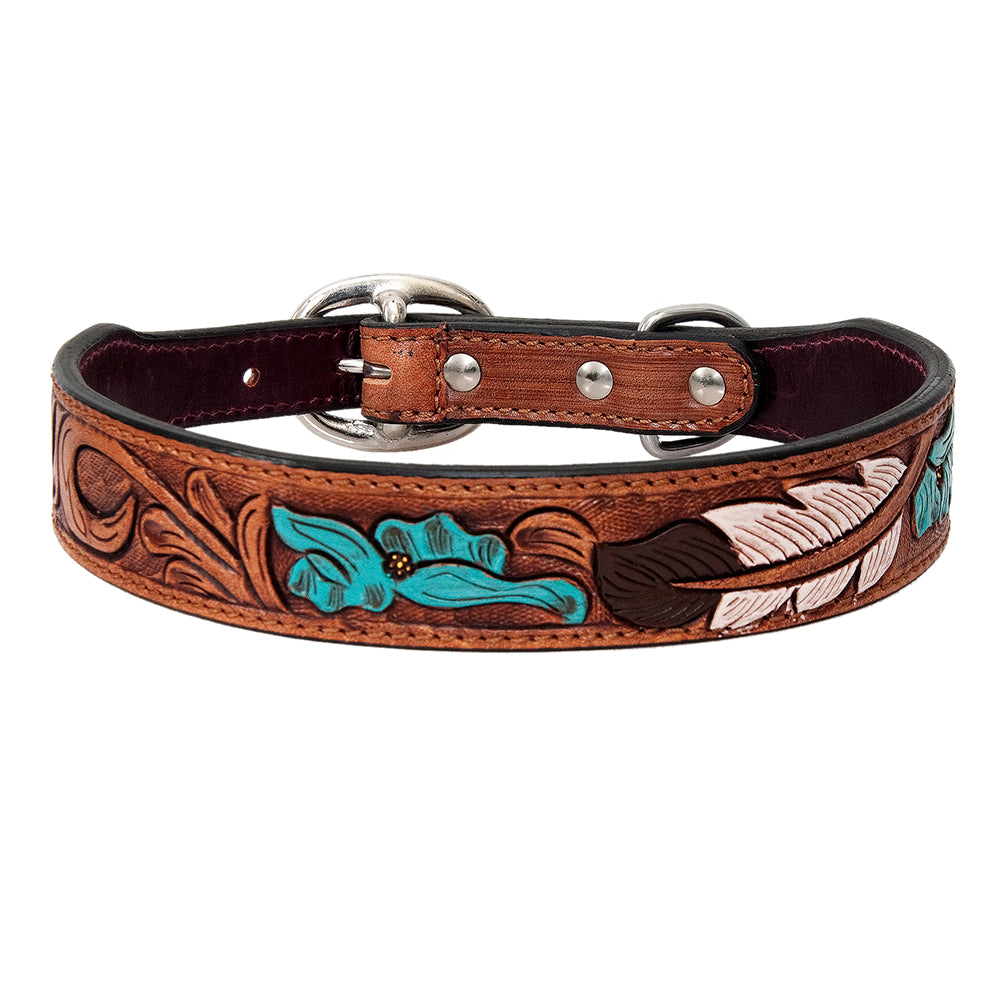 HILASON Western Genuine Leather Heavy Duty Hand Painted Dog Collar