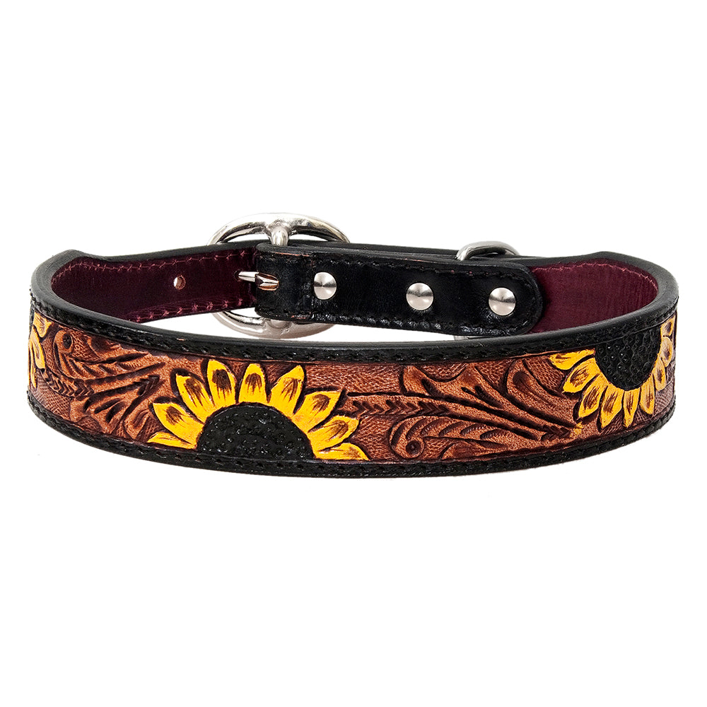 HILASON Western Genuine Leather Heavy Duty Hand Painted Dog Collar