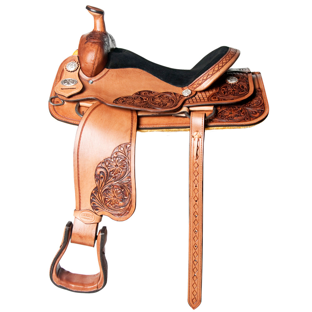 HILASON Western Horse Saddle American Leather Ranch Roping Cowboy | Hand Tooled Wade & For Horses
