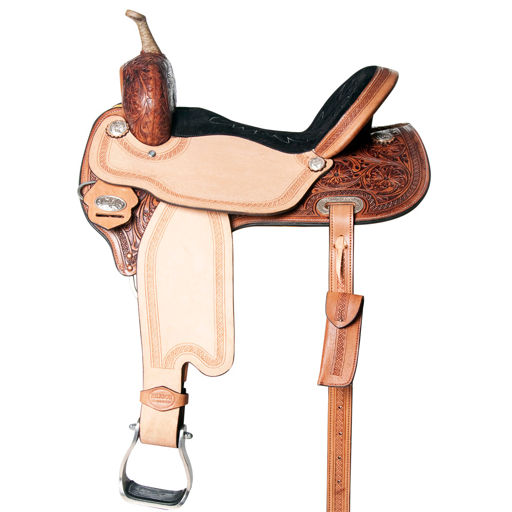 HILASON Western Horse Barrel Racing Saddle Trail Pleasure American Leather | Hand Tooled Wade & Roping For Horses