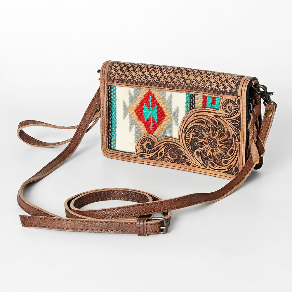 American Darling Cross Body Hand Tooled Saddle Blanket Genuine Leather Western Women Bag Handbag Purse | Crossbody for Cute