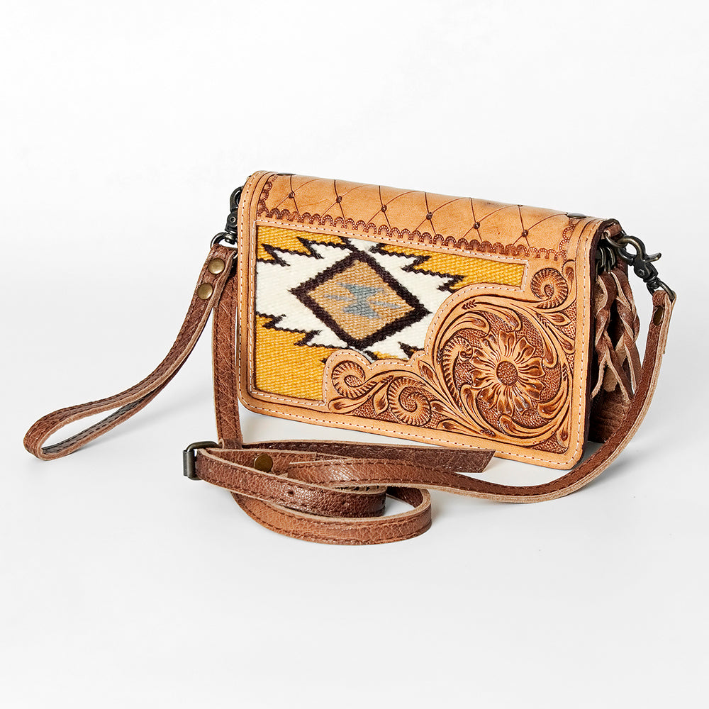 American Darling Cross Body Hand Tooled Saddle Blanket Genuine Leather Western Women Bag Handbag Purse | Crossbody for Cute