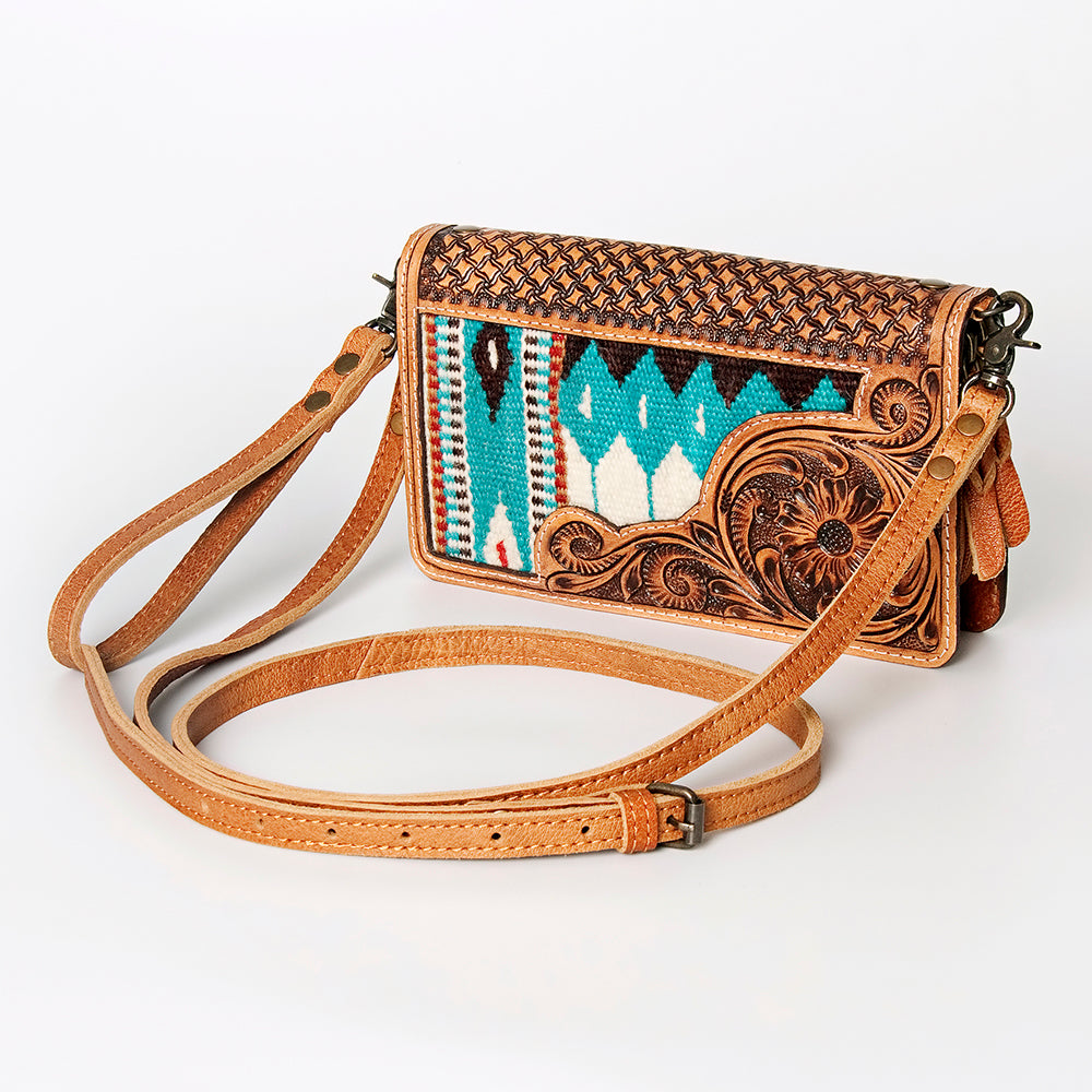 American Darling Cross Body Hand Tooled Saddle Blanket Genuine Leather Western Women Bag Handbag Purse | Crossbody for Cute