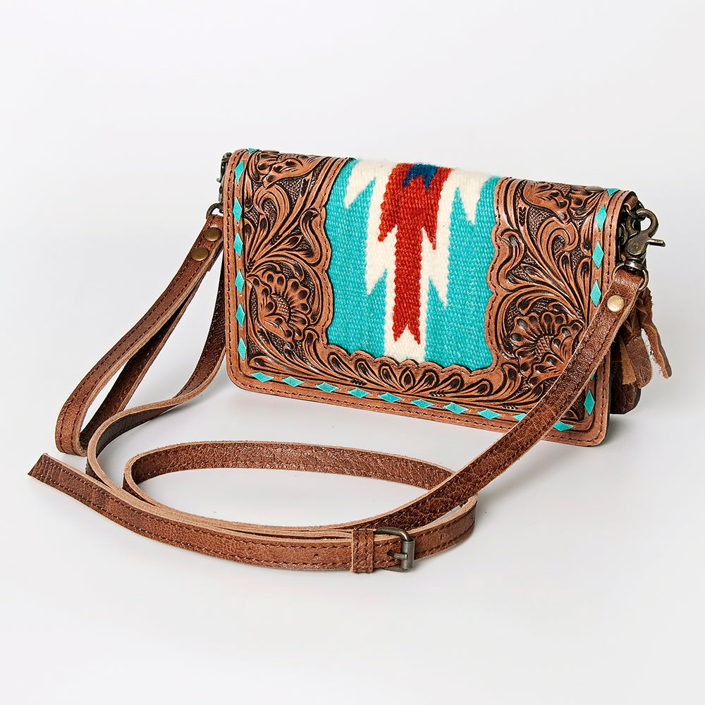 American Darling Cross Body Hand Tooled Saddle Blanket Genuine Leather Western Women Bag Handbag Purse | Crossbody for Cute