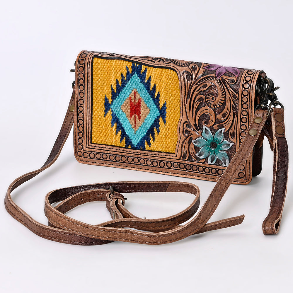 American Darling Cross Body Hand Tooled Saddle Blanket Genuine Leather Western Women Bag Handbag Purse | Crossbody for Cute