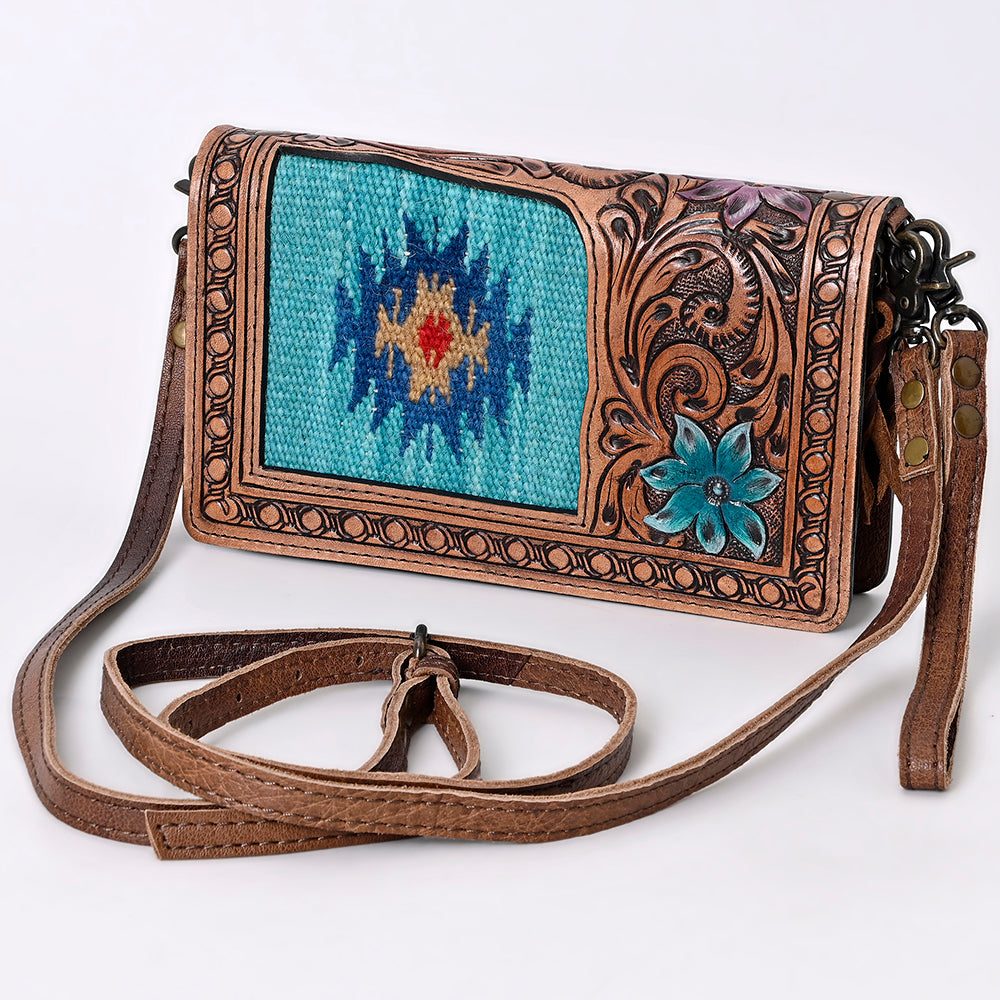 American Darling Cross Body Hand Tooled Saddle Blanket Genuine Leather Western Women Bag Handbag Purse | Crossbody for Cute