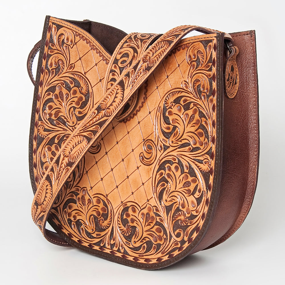 American Darling Cross Body Hand Tooled Hair on-Genuine Leather Western Women Bag Handbag Purse | Crossbody for Cute