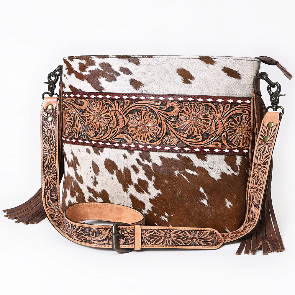 American Darling Cross Body Hand Tooled Hair on-Genuine Leather Western Women Bag Handbag Purse | Crossbody for Cute