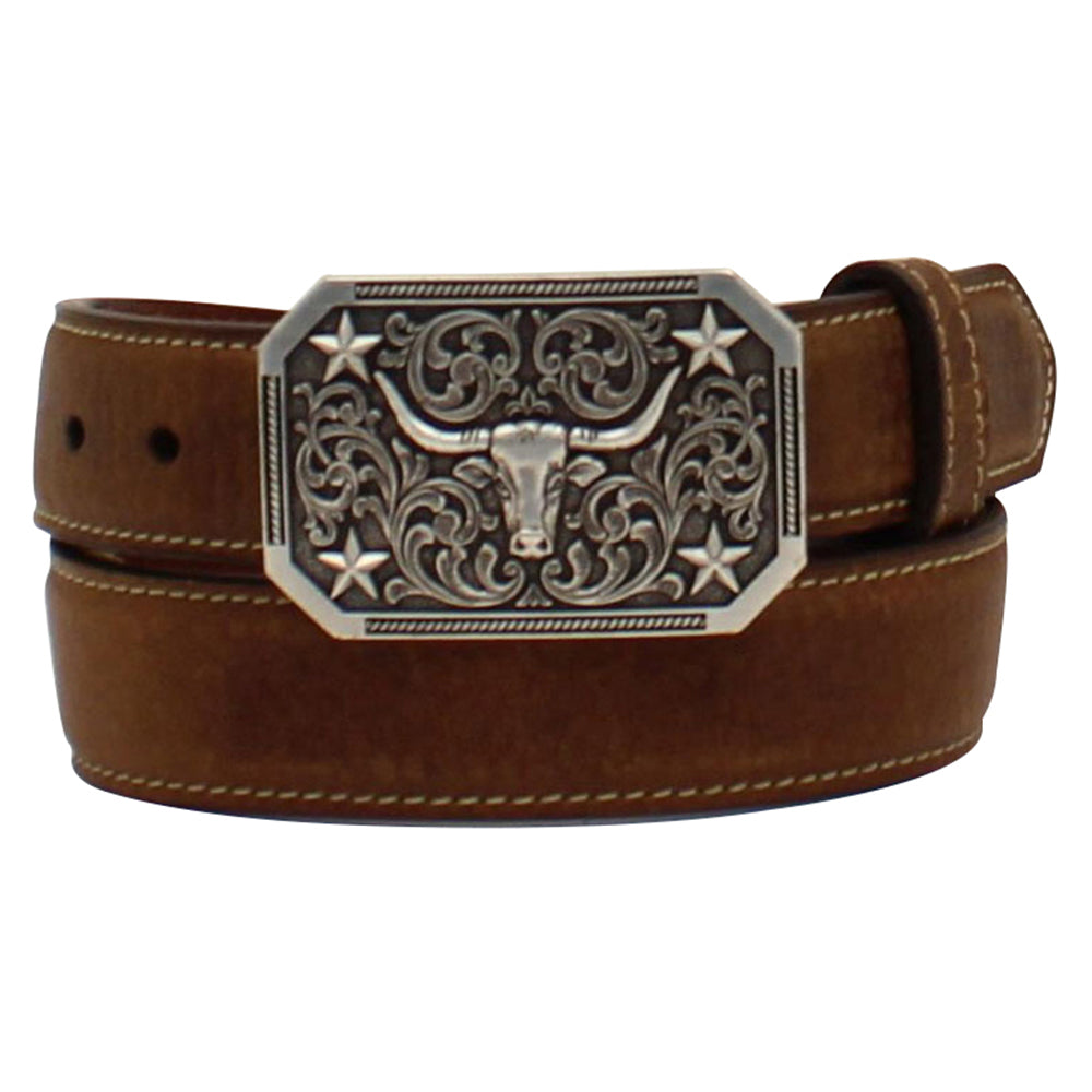 Boys 3D Western Belt Longhorn Head Buckle